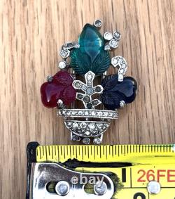 Trifari Fruit Salad Alfred Philippe Tutti Frutti Basket Brooch Dress Fur Clip