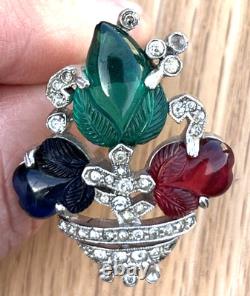 Trifari Fruit Salad Alfred Philippe Tutti Frutti Basket Dress Fur Clip Brooch