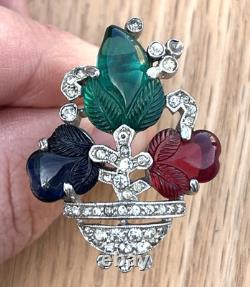 Trifari Fruit Salad Alfred Philippe Tutti Frutti Basket Dress Fur Clip Brooch