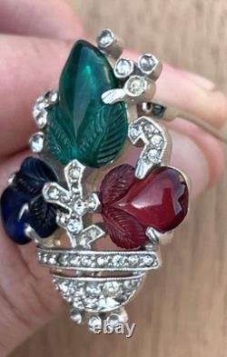 Trifari Fruit Salad Alfred Philippe Tutti Frutti Basket Dress Fur Clip Brooch
