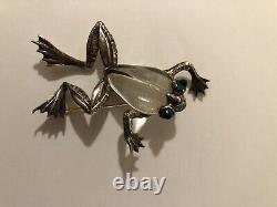 Trifari JELLY BELLY FROG Sterling Silver brooch Vintage 1943 Alfred Philippe