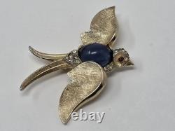 Trifari Jelly Belly Brooch Blue Bird by Alfred Philippe
