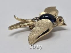 Trifari Jelly Belly Brooch Blue Bird by Alfred Philippe