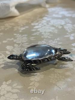 Trifari Jelly Belly Turtle Brooch Sterling Silver Vintage 1943 Alfred Philippe