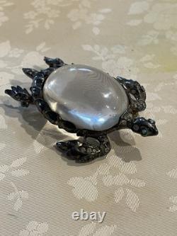 Trifari Jelly Belly Turtle Brooch Sterling Silver Vintage 1943 Alfred Philippe