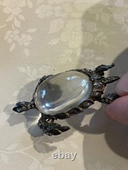 Trifari Jelly Belly Turtle Brooch Sterling Silver Vintage 1943 Alfred Philippe
