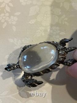 Trifari Jelly Belly Turtle Brooch Sterling Silver Vintage 1943 Alfred Philippe