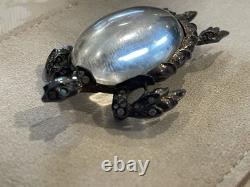 Trifari Jelly Belly Turtle Brooch Sterling Silver Vintage 1943 Alfred Philippe