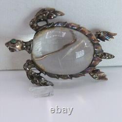 Trifari Jelly Belly Turtle Pin Sterling Silver Alfred Philippe Vintage 1943