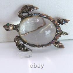 Trifari Jelly Belly Turtle Pin Sterling Silver Alfred Philippe Vintage 1943