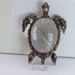 Trifari Jelly Belly Turtle Pin Sterling Silver Alfred Philippe Vintage 1943