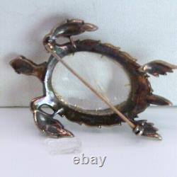 Trifari Jelly Belly Turtle Pin Sterling Silver Alfred Philippe Vintage 1943