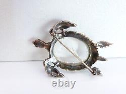 Trifari Jelly Belly Turtle Pin Sterling Silver Alfred Philippe Vintage 1943