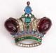 Trifari Jeweled Crown Jelly Rhinestone Vintage Brooch Alfred Philippe 137542