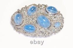Trifari KTF 1930's Alfred Philippe Star Sapphire Glass Crystal Brooch