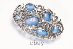 Trifari KTF 1930's Alfred Philippe Star Sapphire Glass Crystal Brooch