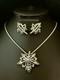 Trifari Maple Leaf Set 1949 Rhodium Baguettes PAT PEND withBox