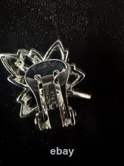 Trifari Maple Leaf Set 1949 Rhodium Baguettes PAT PEND withBox