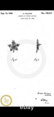 Trifari Maple Leaf Set 1949 Rhodium Baguettes PAT PEND withBox