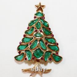 Trifari Modern Mosaics series green Christmas Tree brooch Alfred Philippe 1966