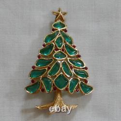 Trifari Modern Mosaics series green Christmas Tree brooch Alfred Philippe 1966