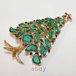 Trifari Modern Mosaics series green Christmas Tree brooch Alfred Philippe 1966