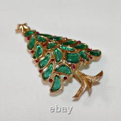 Trifari Modern Mosaics series green Christmas Tree brooch Alfred Philippe 1966