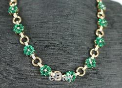 Trifari PAT. PEND Alfred Philippe Moghul Emerald Green Flower Necklace