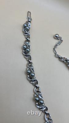 Trifari Pat. Pend Alfred Philippe Silver Necklace Earrings Set