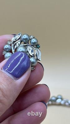 Trifari Pat. Pend Alfred Philippe Silver Necklace Earrings Set