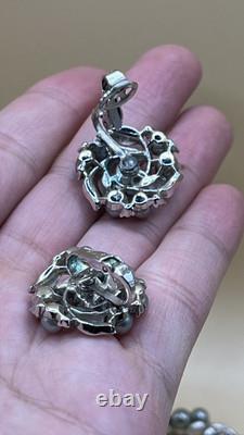 Trifari Pat. Pend Alfred Philippe Silver Necklace Earrings Set