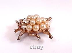 Trifari Pat. Pend Ladybug Alfred Philippe 1952 Park Ave Zoo Series Brooch Pin