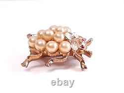 Trifari Pat. Pend Ladybug Alfred Philippe 1952 Park Ave Zoo Series Brooch Pin