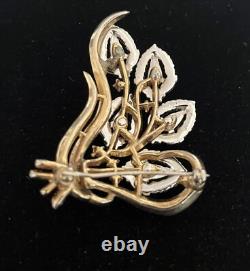 Trifari Pat Pending Rare Alfred Philippe Multi Flower Red Rhinestone Brooch