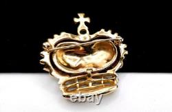 Trifari Philippe 1953 Coronation Gems Rhinestone & Red Enamel Royal Crown Brooch