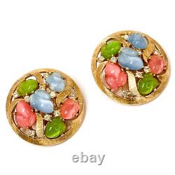 Trifari Philippe Fruit Salad Tie-Ups Convertible Earrings Clips Pastel PRINTEMPS Trifari Philippe Fruit Salad Tie-Ups Convertible Earrings Clips Pastel PRINTEMPS