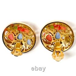 Trifari Philippe Fruit Salad Tie-Ups Convertible Earrings Clips Pastel PRINTEMPS Trifari Philippe Fruit Salad Tie-Ups Convertible Earrings Clips Pastel PRINTEMPS