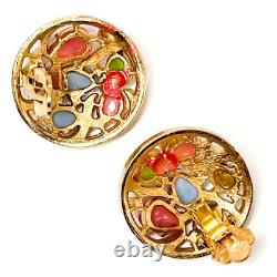 Trifari Philippe Fruit Salad Tie-Ups Convertible Earrings Clips Pastel PRINTEMPS