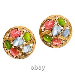 Trifari Philippe Fruit Salad Tie-Ups Convertible Earrings Clips Pastel PRINTEMPS Trifari Philippe Fruit Salad Tie-Ups Convertible Earrings Clips Pastel PRINTEMPS