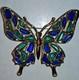 Trifari Philippe'Modern Mosaics' Emerald & Sapphire Poured Glass Butterfly Pin