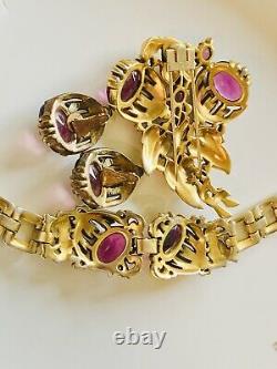 Trifari Rare 1939 purple amethyst Alfred Philippe Parure