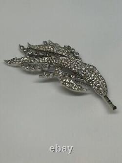 Trifari Rhinestone Brooch Alfred Philippe Spring Flower Reeds 1940 Art Deco VTG