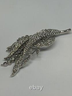 Trifari Rhinestone Brooch Alfred Philippe Spring Flower Reeds 1940 Art Deco VTG