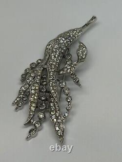 Trifari Rhinestone Brooch Alfred Philippe Spring Flower Reeds 1940 Art Deco VTG