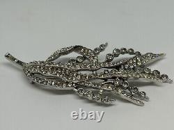 Trifari Rhinestone Brooch Alfred Philippe Spring Flower Reeds 1940 Art Deco VTG