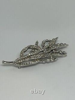 Trifari Rhinestone Brooch Alfred Philippe Spring Flower Reeds 1940 Art Deco VTG