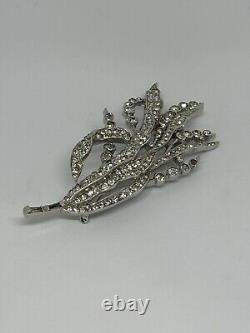 Trifari Rhinestone Brooch Alfred Philippe Spring Flower Reeds 1940 Art Deco VTG