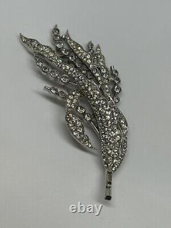 Trifari Rhinestone Brooch Alfred Philippe Spring Flower Reeds 1940 Art Deco VTG