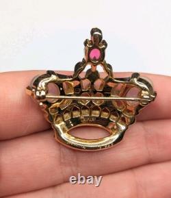 Trifari Rhinestone Coronation Crown 1944s Alfred Philippe Des 137542 Vtg Brooch