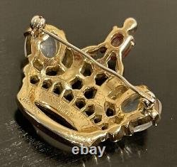 Trifari Rhinestone Crown 1944s Alfred Philippe Des 137542 Vintage Brooch Mint